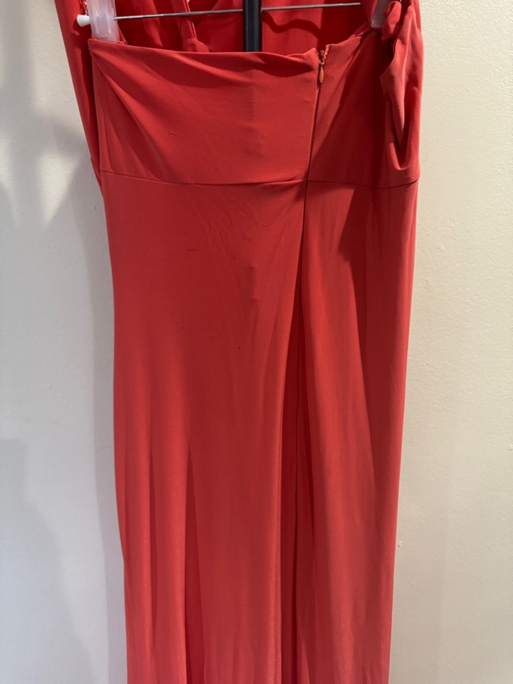 Club L London Alba Coral Maternity Halter Asymmetric Maxi Dress (Size 10) - Picture 3 of 14